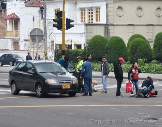 Bogota accident scene on Carrera 7