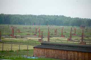 Auschwitz Birkenau brick chimneys