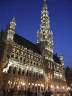 Brussels Town Hall at night