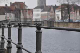 Bruges Belgium canal rail