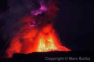 Kilauea volcano lightning, Hawaii