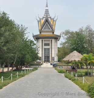 Choeung Ek Genocidal Center stupa, killing fields, Cambodia