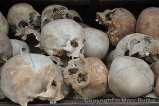 Choeung Ek Genocidal Center stupa skulls, killing fields, Cambodia