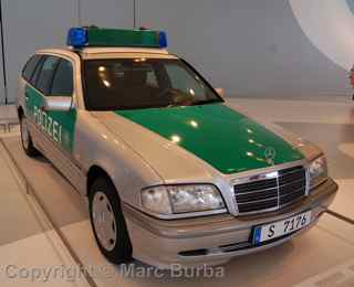 2000 C220 CDI German police wagon, Mercedes-Benz Museum, Stuttgart, Germany