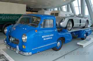 1955 high-speed racing car transporter, Mercedes-Benz Museum, Stuttgart, Germany